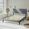 thumbnail image 1 of Gianna Full Size Wood Bed Frame with Linen Upholstered Platform Bed and Headboard, No Box Spring Needed, 1 of 7