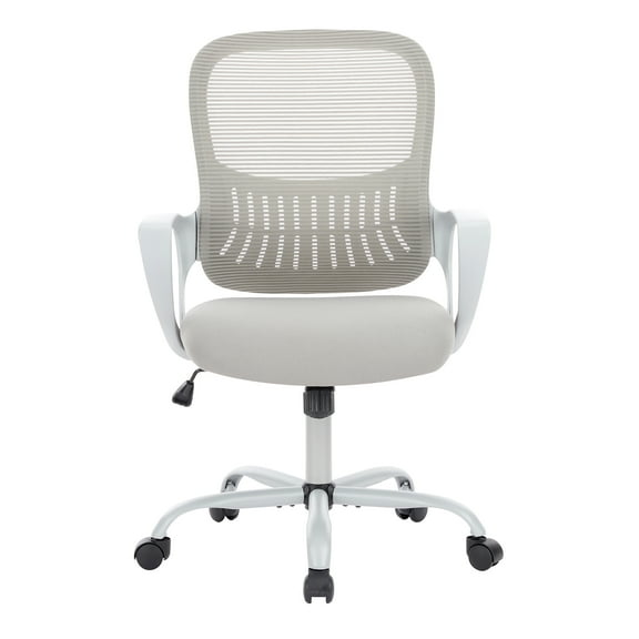 EDX Home Office Mid Back Mesh Desk Chair with Comfortable Armrests and Cushion, Gray