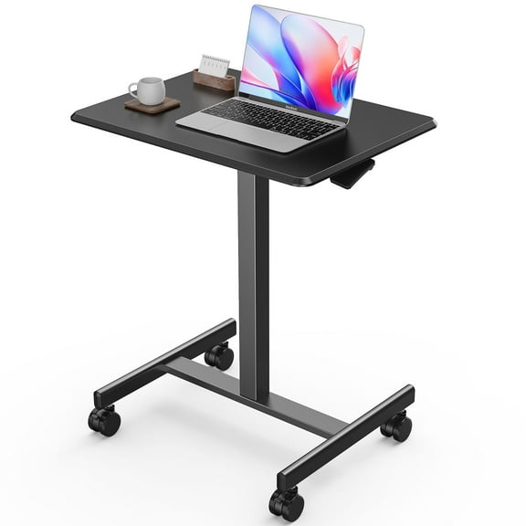 JIOABL Mobile Height Adjustable Desk Computer Workstation for Classroom Home Office,Black