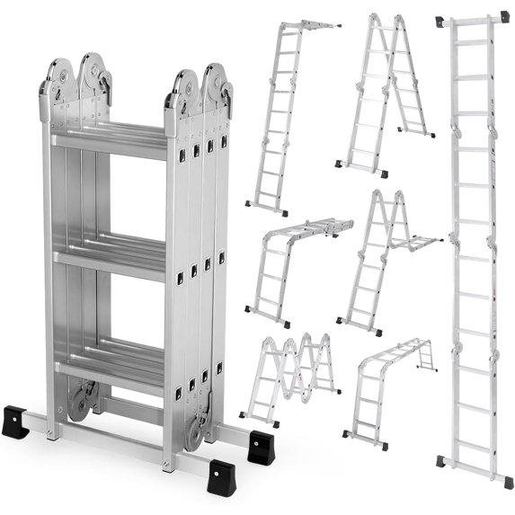 2 Ladder Rv Gianna Multi-Purpose Folding Ladder, 7 in 1 Aluminium Heavy Duty ...