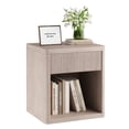 thumbnail image 1 of Gianna Nightstand with Drawer and Open Shelf, Mid Century Fluted End Table for Bedroom, Living Room and Office, White, 1 of 7