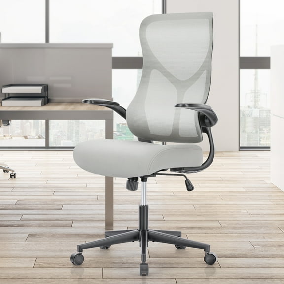 Gianna Office Chair, Ergonomic Home Office Desk Chairs, Computer Chair with Comfortable Armrests,White