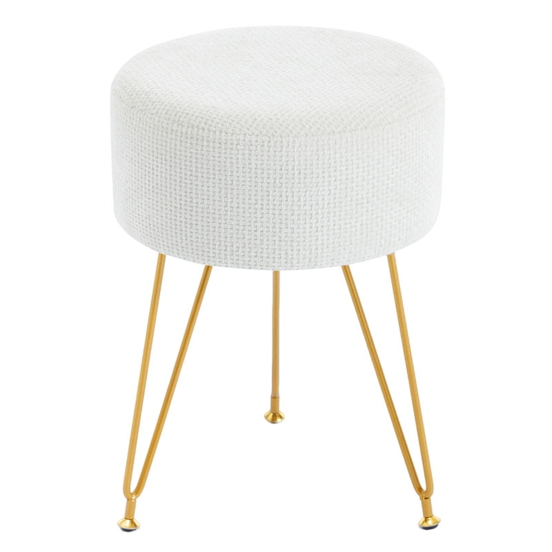 Gianna Round Ottoman, Makeup Cute Soft Small Footstool