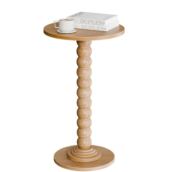 Gianna Round Side Table - Solid Wood Leg Small Drink Table for Living Room Bedroom Office,Wood