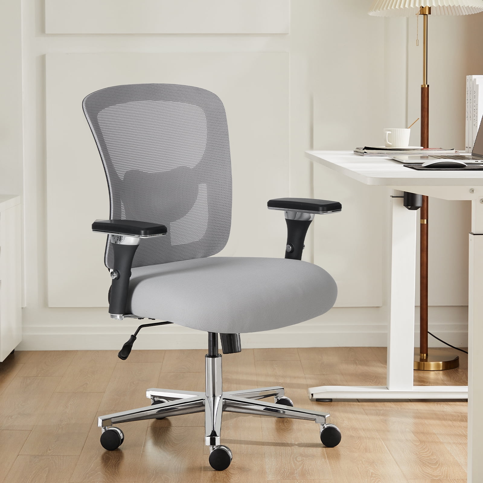 Gianna Silla Ergonómica para Oficina en Casa, 500 Libras de Capacidad, Soporte Lumbar Ajustable, Reposabrazos 3D y Ruedas, Grande y Alta para Adultos