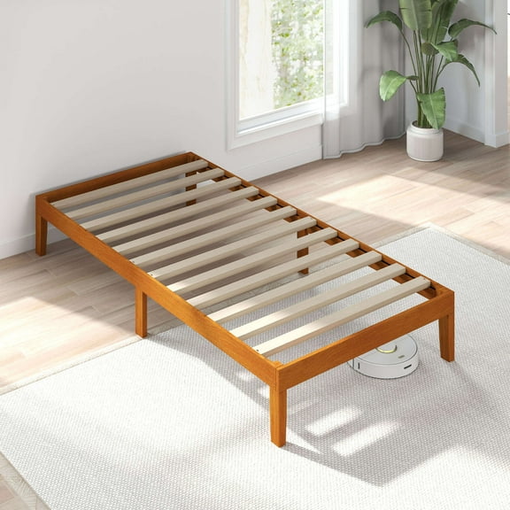 Gianna Solid Wood Bed Frame, Bed Base with Wood Slat Support, No Box Spring Needed,Twin Size