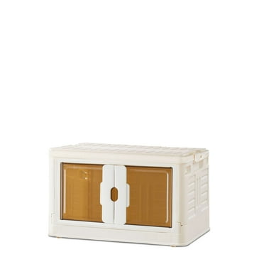 Gianna Stackable Storage Bins with Lids - Portable and Lockable Organizer Boxes with Doors & Wheels, 1 Tiers M