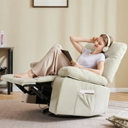 Gianna Swivel Rocker Recliner Chair with Massage and Heat, 270  Swivel with Chenille Fabric, Footrest and Adjustable Recline 90 150  for Living Room or Bedroom