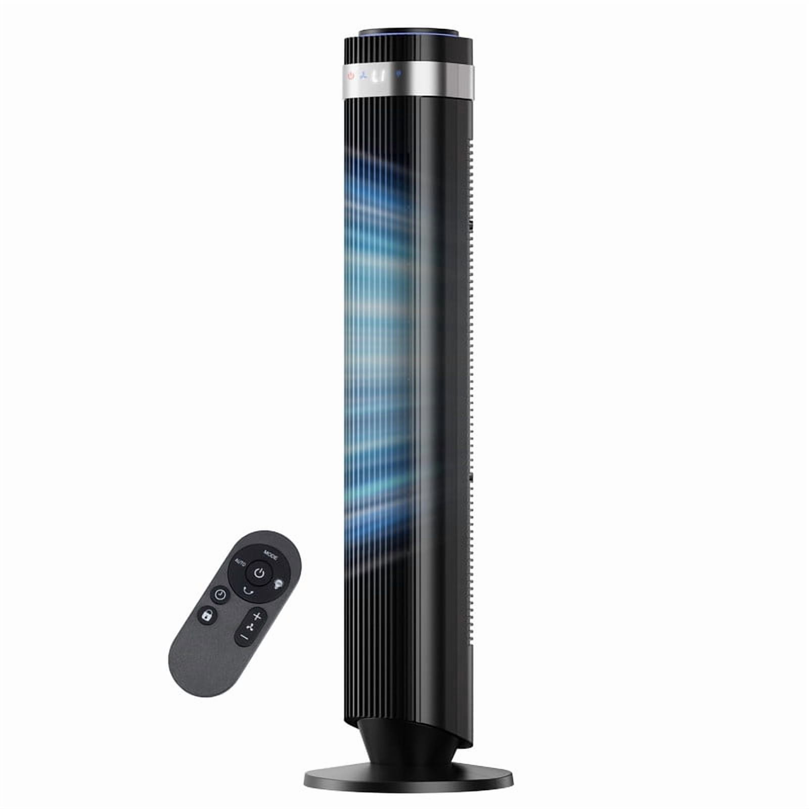Gianna Tower Fan for Bedroom, 28dB Silent Standing Fan with 12H Timer, Smart Auto Mode, 64°Oscillating Bladeless Cooling Fan for Home Office, Black