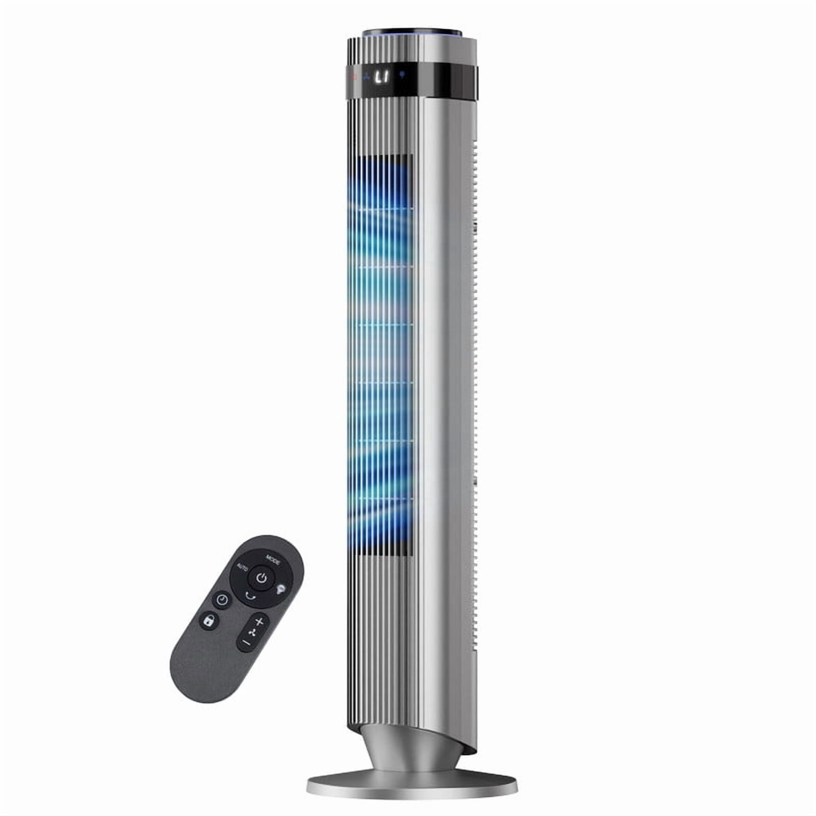 Gianna Tower Fan for Bedroom, 28dB Silent Standing Fan with 12H Timer, Smart Auto Mode, 64°Oscillating Bladeless Cooling Fan for Home Office, Gray