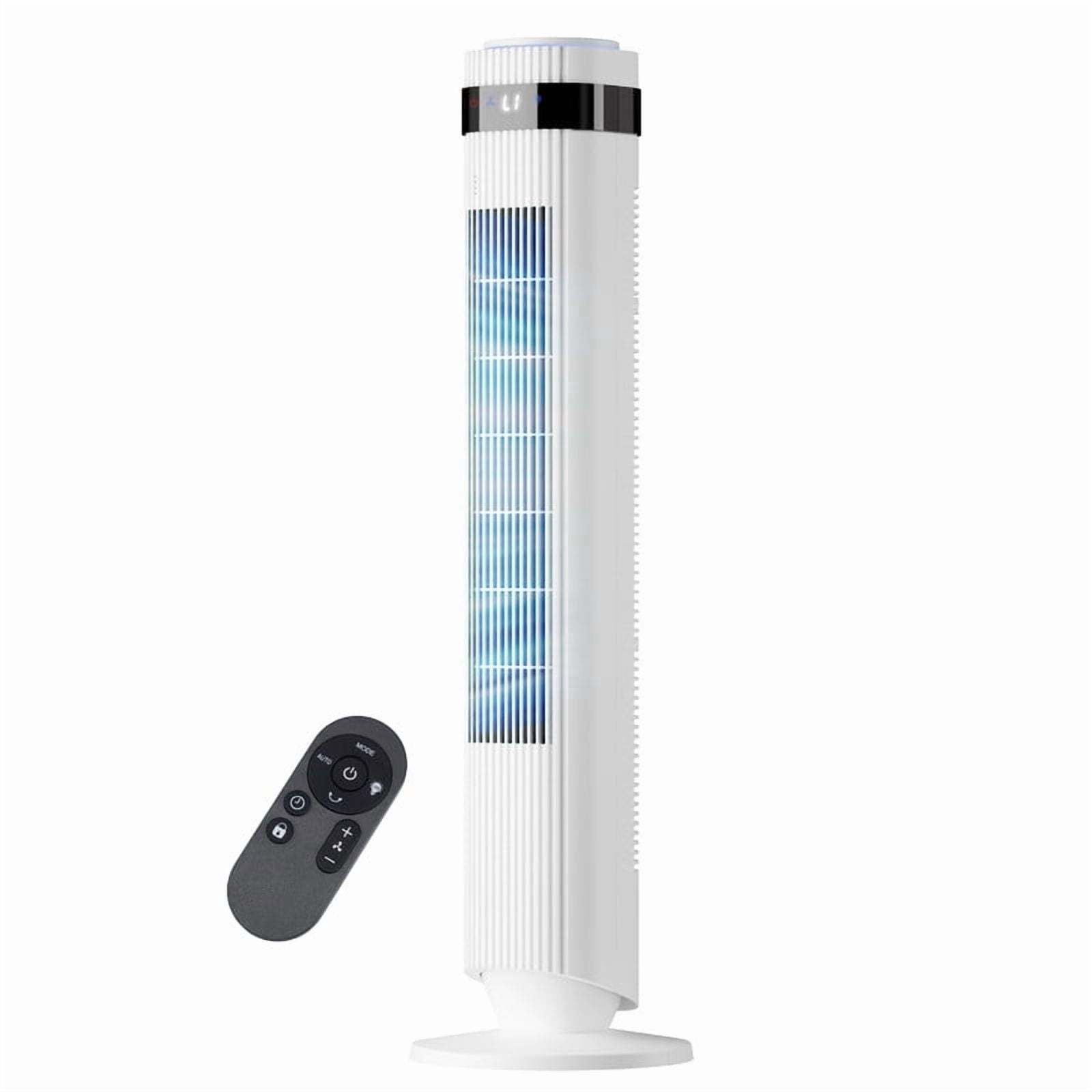 Gianna Tower Fan for Bedroom, 28dB Silent Standing Fan with 12H Timer, Smart Auto Mode, 64°Oscillating Bladeless Cooling Fan for Home Office, White