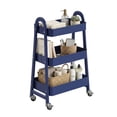 thumbnail image 1 of Gianna Utility Cart, Metal, 3‑Tier, Lockable Caster Wheels , 360° Rolling, Blue, 1 of 6