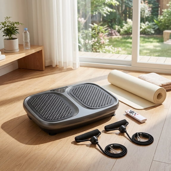 Gianna Vibration Plate Exercise Machine, Whole Body Fitness Platform for Home Gym, Weight Loss and Toning, Black