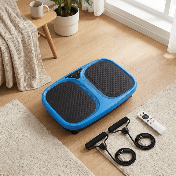Gianna Vibration Plate Exercise Machine, Whole Body Fitness Platform for Home Gym, Weight Loss and Toning, Blue