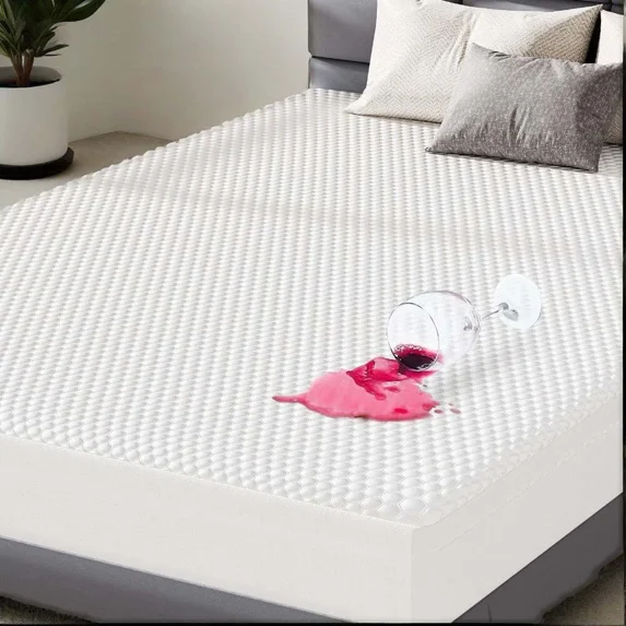 Gianna Waterproof Mattress Protector, Soft White Mattress Cover,