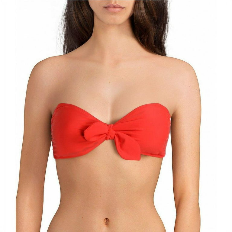 Maui X Lolita Nadia Tie Back Strapless Red Bikini Top for Women