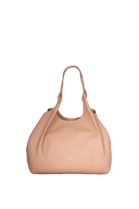 Women's Borsa Dua Shoulder Bag In Soft Large-Grain Leather Neutrals