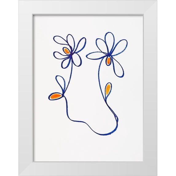 Gianni, Katie 12x14 White Modern Wood Framed Museum Art Print Titled - Wobbly Blooms IV