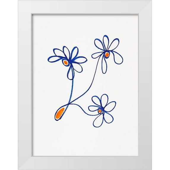 Gianni, Katie 19x24 White Modern Wood Framed Museum Art Print Titled - Wobbly Blooms III