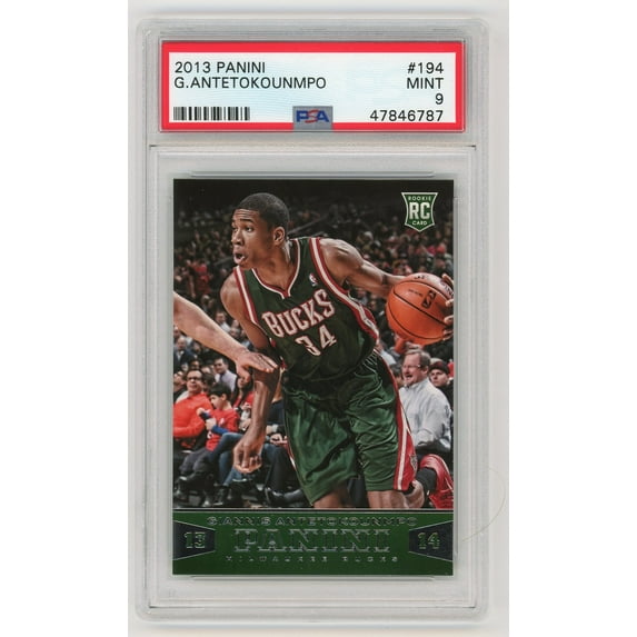 Giannis Antetokounmpo 2013 Panini Basketball Rookie Card RC #194 Graded PSA 9