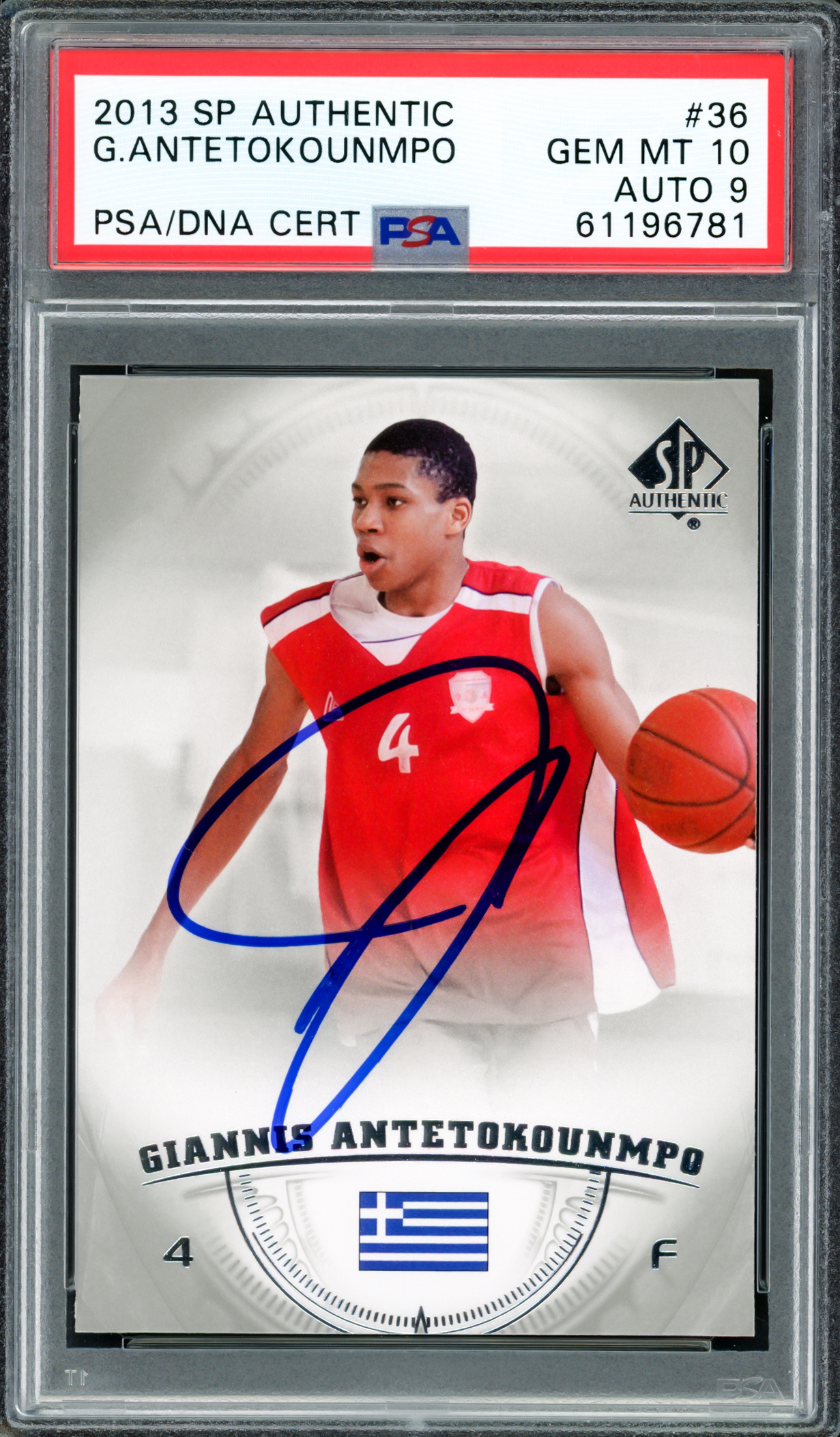 Giannis Antetokounmpo Autographed 2013 SP Auth Rookie Card #36 