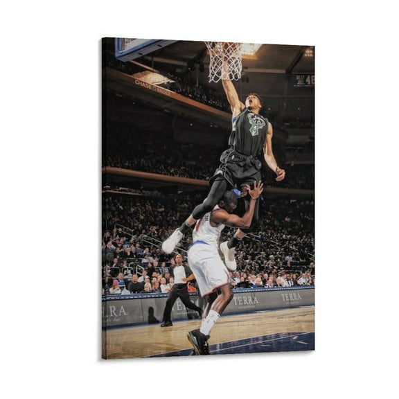 Giannis Antetokounmpo Crazy Dunk Poster Poster Decorative Painting Canvas Wall Art Living Room Posters Bedroom Painting 12x18inch(30x45cm)