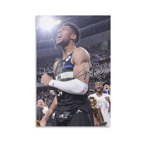 Giannis Antetokounmpo Greek Freak Signed Posters Artworks Canvas Poster Room Aesthetic Wall Art Prints Home Modern Decor Gifts 08x12inch(20x30cm)