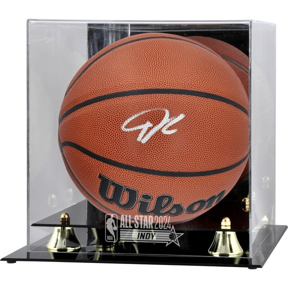 Giannis Antetokounmpo Milwaukee Bucks Autographed Wilson Indoor/Outdoor Basketball with Golden Classic 2024 NBA All-Star Game Logo Display Case - Fanatics Authentic Certified