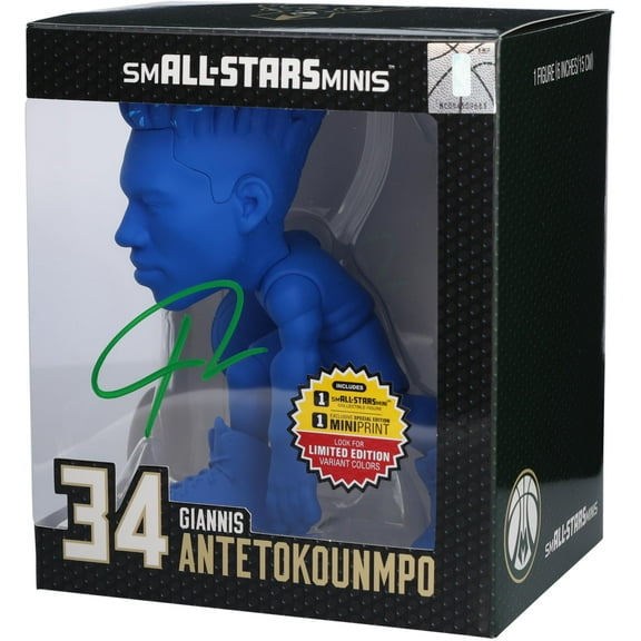 Giannis Antetokounmpo Milwaukee Bucks Autographed smALL-STARS Minis Blue Chase Variant 6" Figurine - Fanatics Authentic Certified