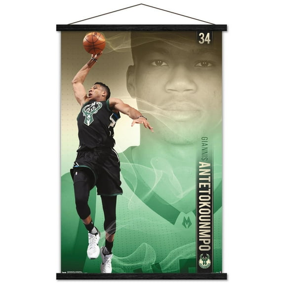 Giannis Antetokounmpo Milwaukee Bucks Dunk 35'' x 24'' Framed Player Poster