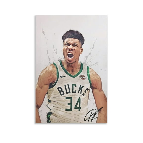 Giannis Antetokounmpo Signed Poster Room Aesthetic Gym Canvas Print Room Aesthetic Poster Print Art Wall Painting Canvas Posters Gifts Modern Bedroom Decor 12x18inch(30x45cm)