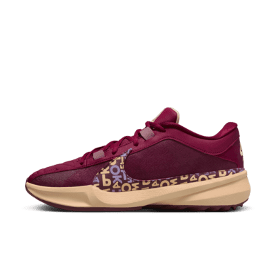 maroon and gold nike basketball shoes