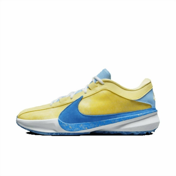 Giannis Freak 5 Basketball Shoes Color: Soft Yellow/White/Light Laser Orange/Light Photo Blue Size: 10.5