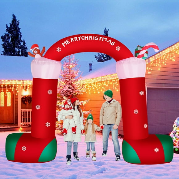 KALNUR Giant 12 FT Christmas Inflatables Archway Outdoor Decorations,Xmas Decoration for Yard Lawn Garden