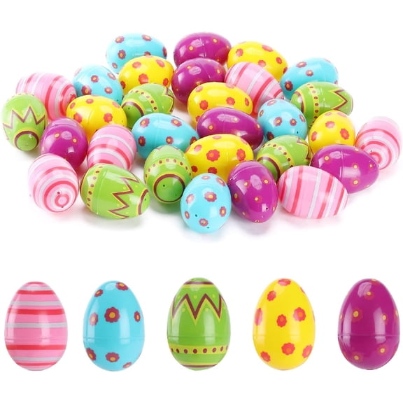 Giant 3 Inch Plastic Easter Eggs Bulk 30 Pack - Jumbo Fillable Easter Eggs for Egg Hunt Prizes, Easter Basket Stuffers, Candy Treats, Party Favors & Classroom Supplies