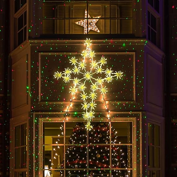 Giant 39"29.5" Twinkling Bethlehem Star Christmas Light - 464 Warm White LEDs, 16 Lighting Modes, Waterproof Outdoor Home Party Decor