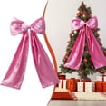 thumbnail image 1 of Giant 4 Ft Pink Velvet Christmas Bow – Oversized Tree Topper, Window, Wall & Mantle Decoration, Indoor & Outdoor Holiday Décor, 1 Count, 1 of 4