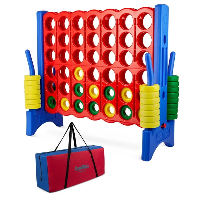 Giant 4 in a Row Connect Game - Storage Carry Bag Included, 4 Feet Wide by 3.5 Feet Tall - Oversized Activity for Kids and Adults