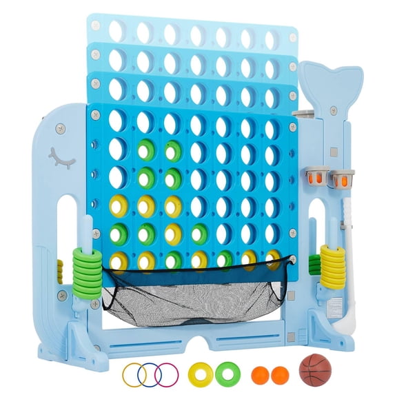 Giant 4-to-Score Game Set – Jumbo 4-in-a-Row with Quick-Release & Mesh Pocket, Adjustable Height, Indoor & Outdoor Play