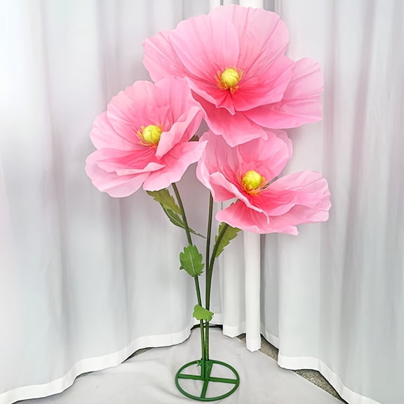Giant 5-Foot Purple & Pink Fabric Flowers for Weddings Birthdays Easter, Backdrop Decor Props Storefront Displays, Large Eye-Catching Artificial Blooms for Events and Celebrations