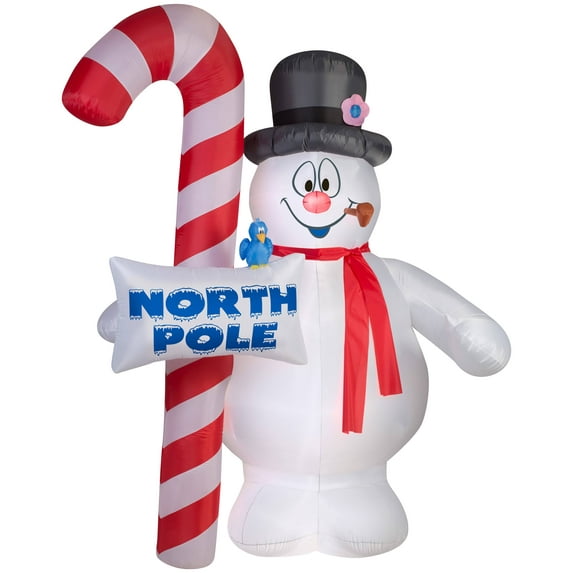 Giant Airblown Inflatable Frosty the Snowman with Candy Cane