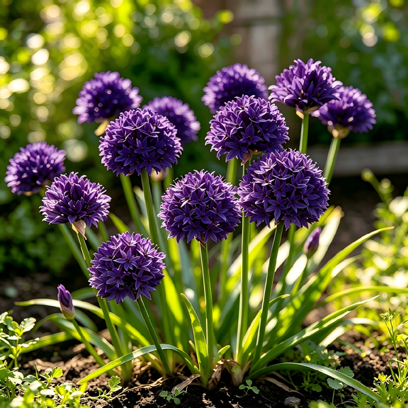 Giant Allium species, ornamental allium, perennial purple ball flower seeds  - self-sowing, easy to grow.