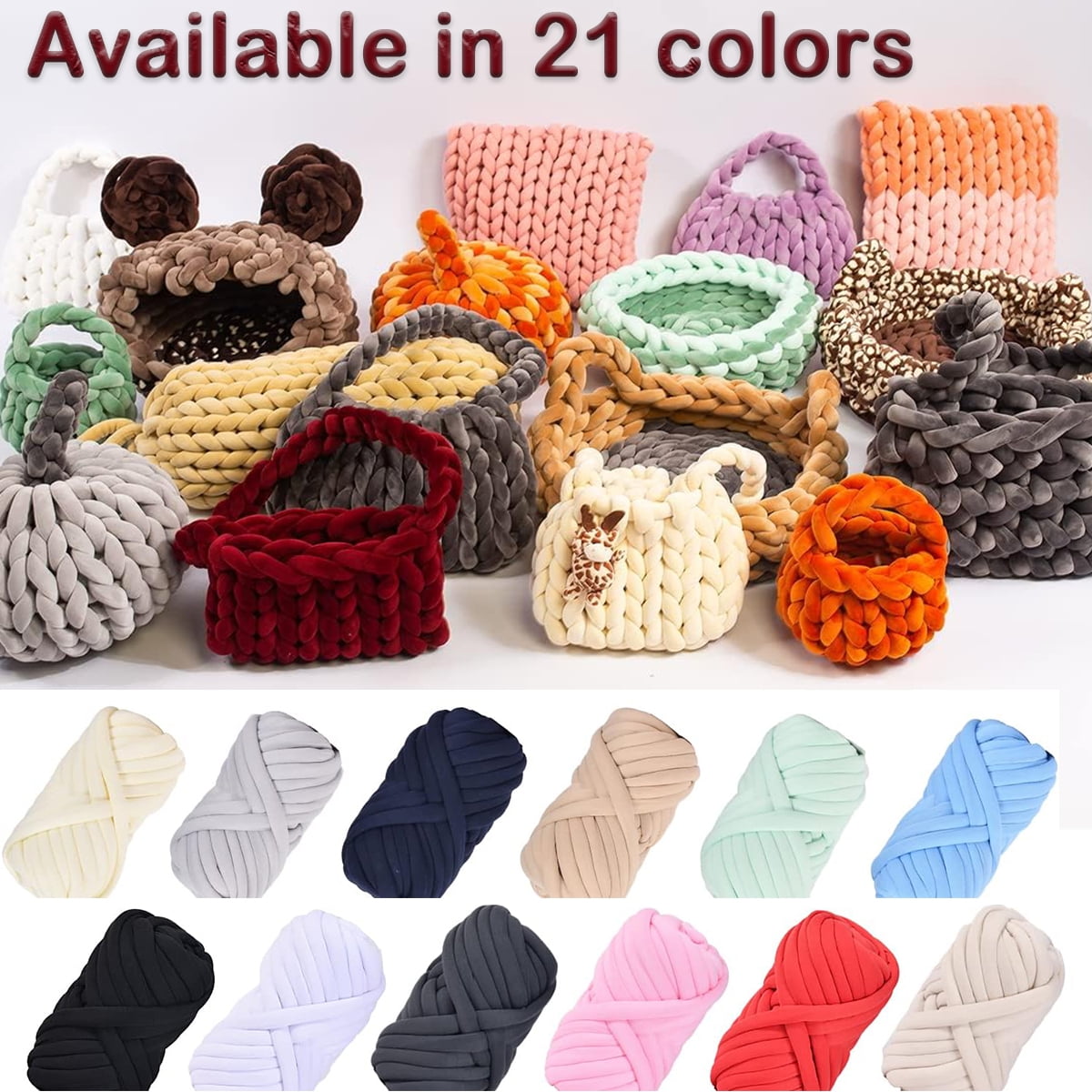 Giant T-Shirt Tube Yarn Pouf and Woven Basket Kits