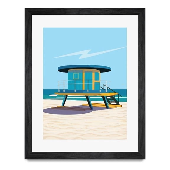 Giant Art 24x32 Hal's Villa Matted and Framed in Multi-Color