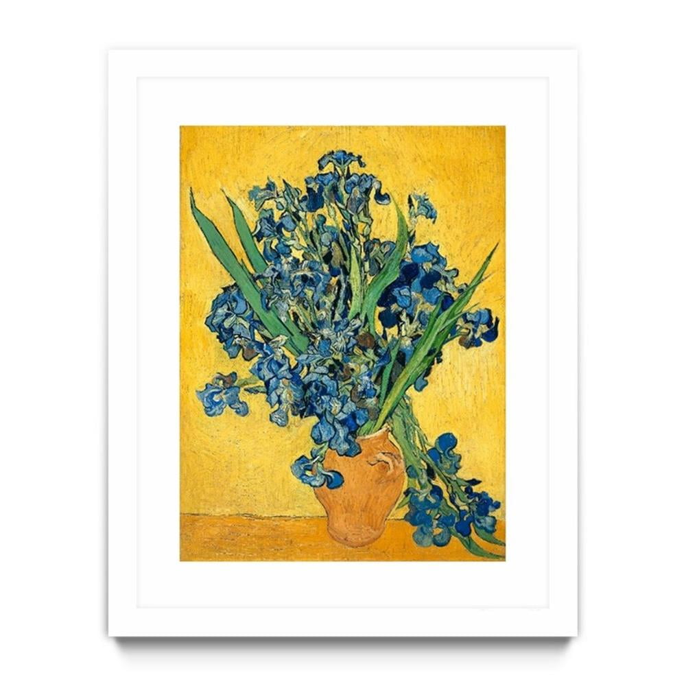 Large Framed Irises Canvas Art Print in Multicolor