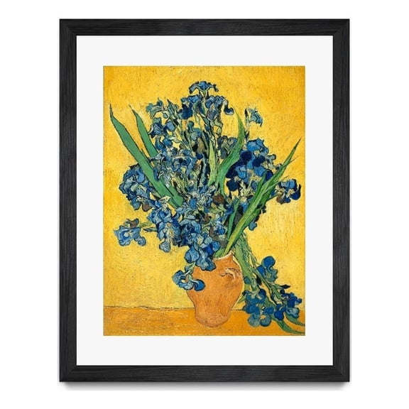 Giant Art 24x32 Irises 1890 Matted and Framed in Multi-Color