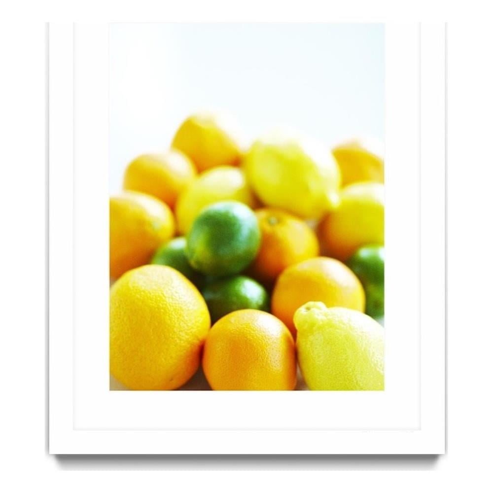 Vibrant Citrus Fruits Framed Poster in White 24x32