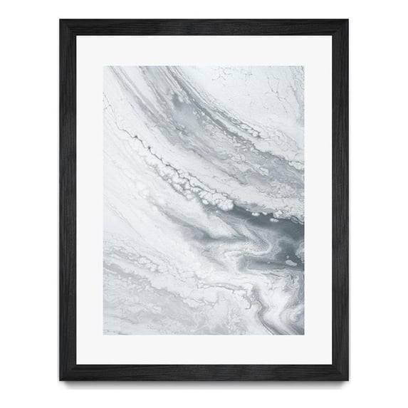 Giant Art 24x32 Marble Grey -1 Matted and Framed in White