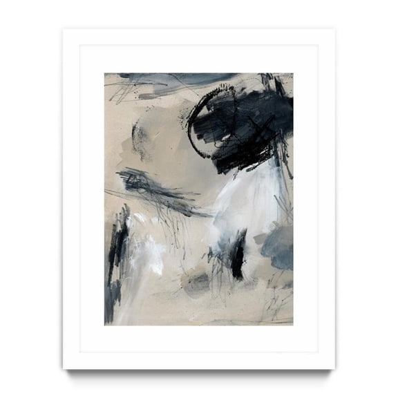 Giant Art 24x32 Scribble Abstract I Matted and Framed in Multi-Color