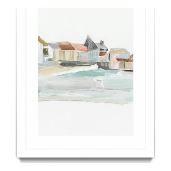 Giant Art 24x32 Seaside Tranquility I Matted and Framed in Multi-Color